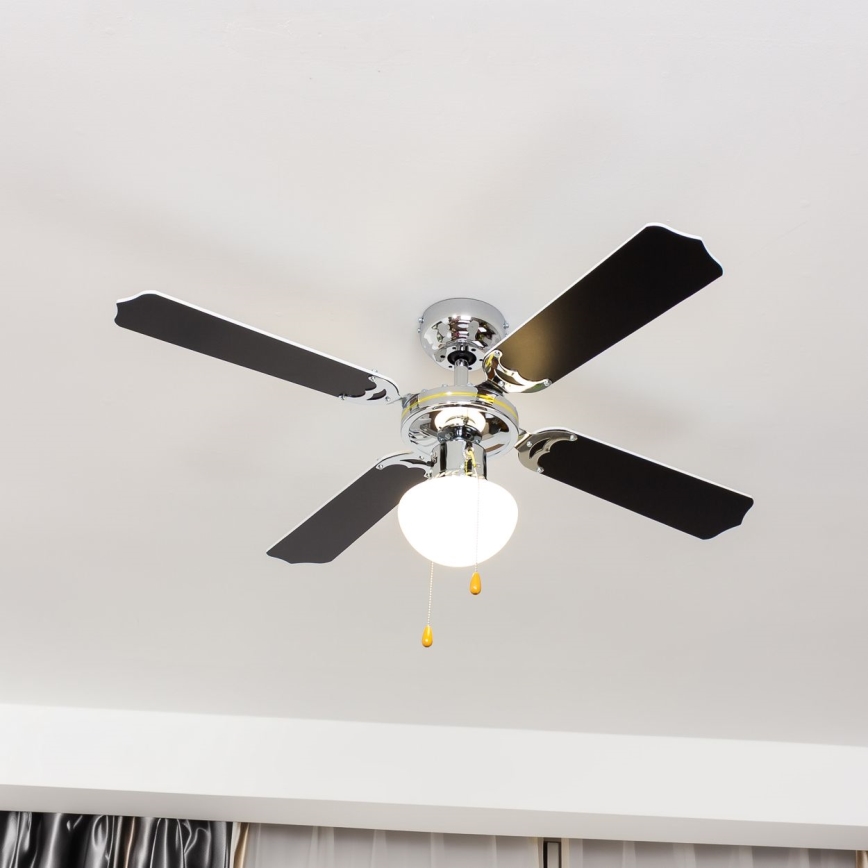 ZEVENTI - Stropni ventilator NAVAGIO 1xE27/60W/230V črna/bela