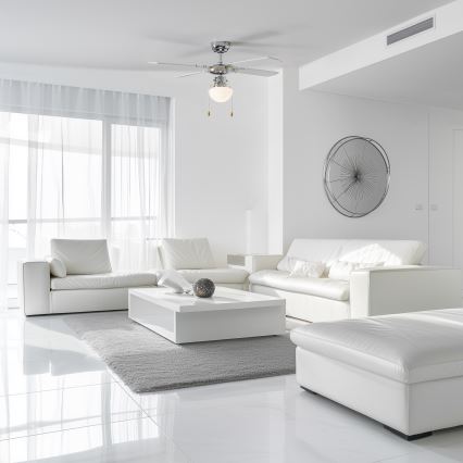 ZEVENTI - Stropni ventilator NAVAGIO 1xE27/60W/230V črna/bela