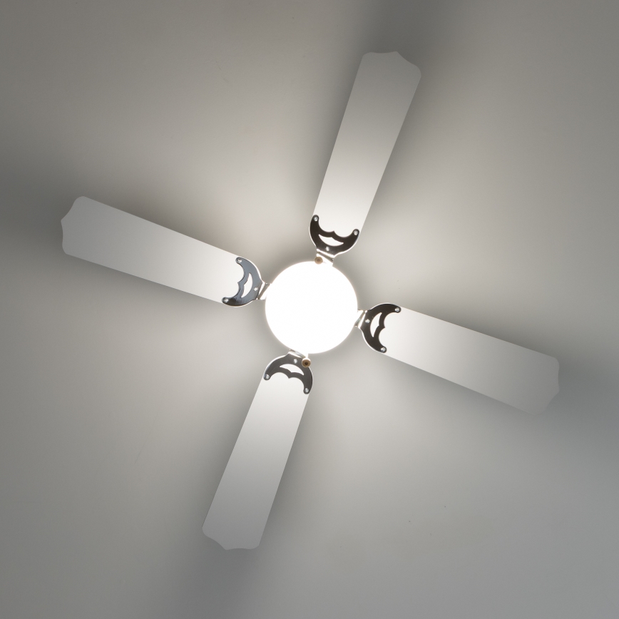 ZEVENTI - Stropni ventilator NAVAGIO 1xE27/60W/230V črna/bela