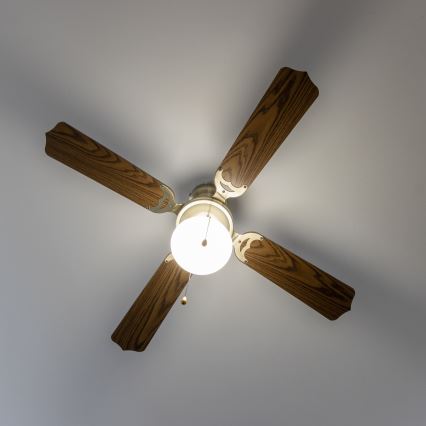 ZEVENTI - Stropni ventilator NAVAGIO 1xE27/60W/230V rjava