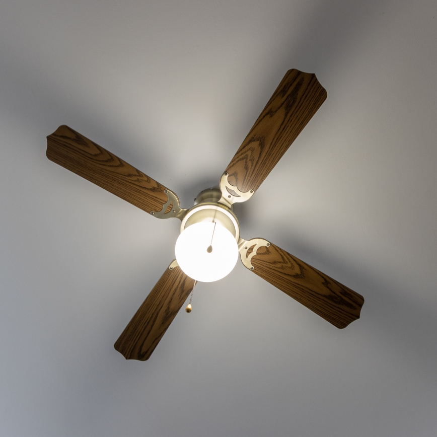 ZEVENTI - Stropni ventilator NAVAGIO 1xE27/60W/230V rjava