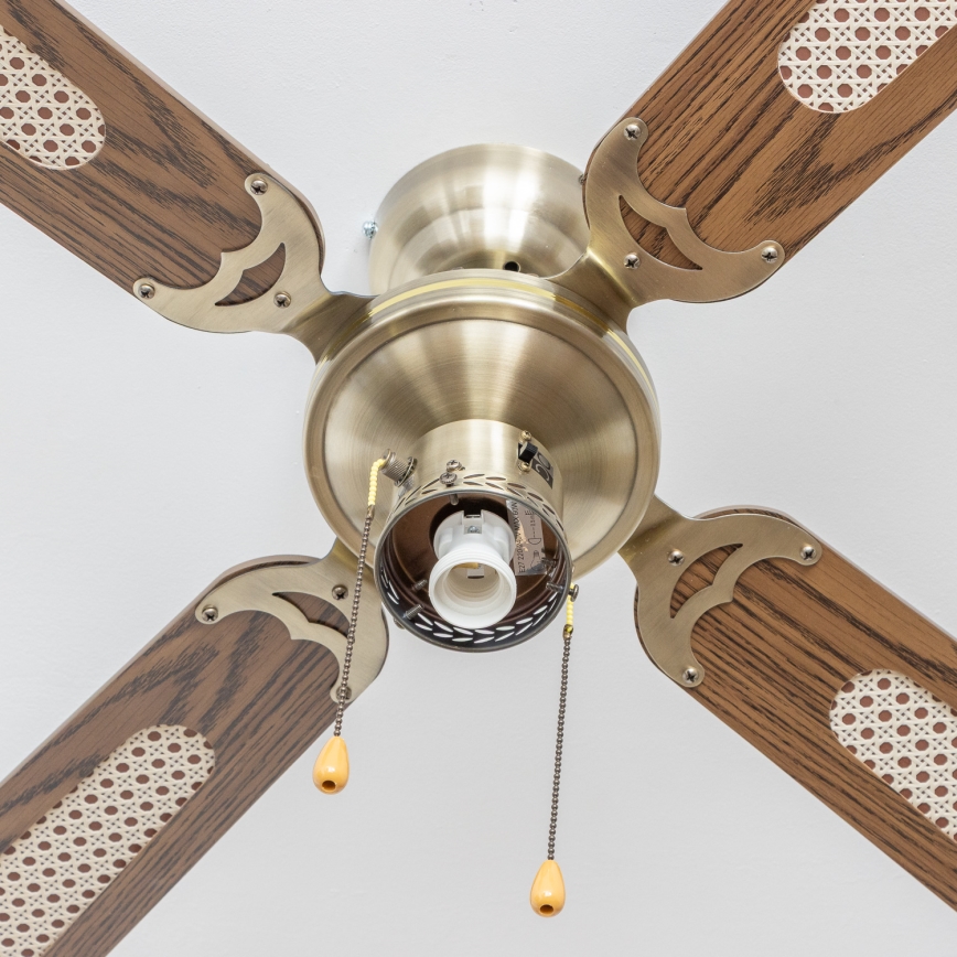 ZEVENTI - Stropni ventilator NAVAGIO 1xE27/60W/230V rjava
