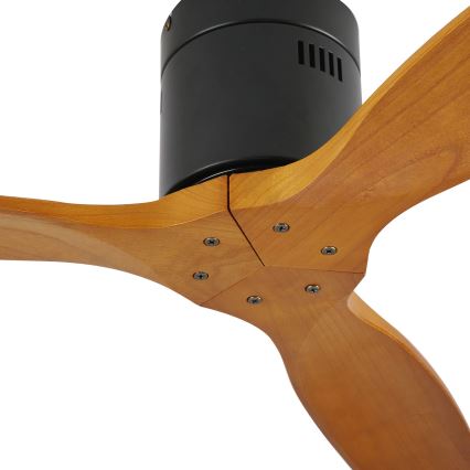 ZEVENTI - Stropni ventilator SPELLO Wi-Fi Tuya črna/hrast + Daljinski upravljalnik