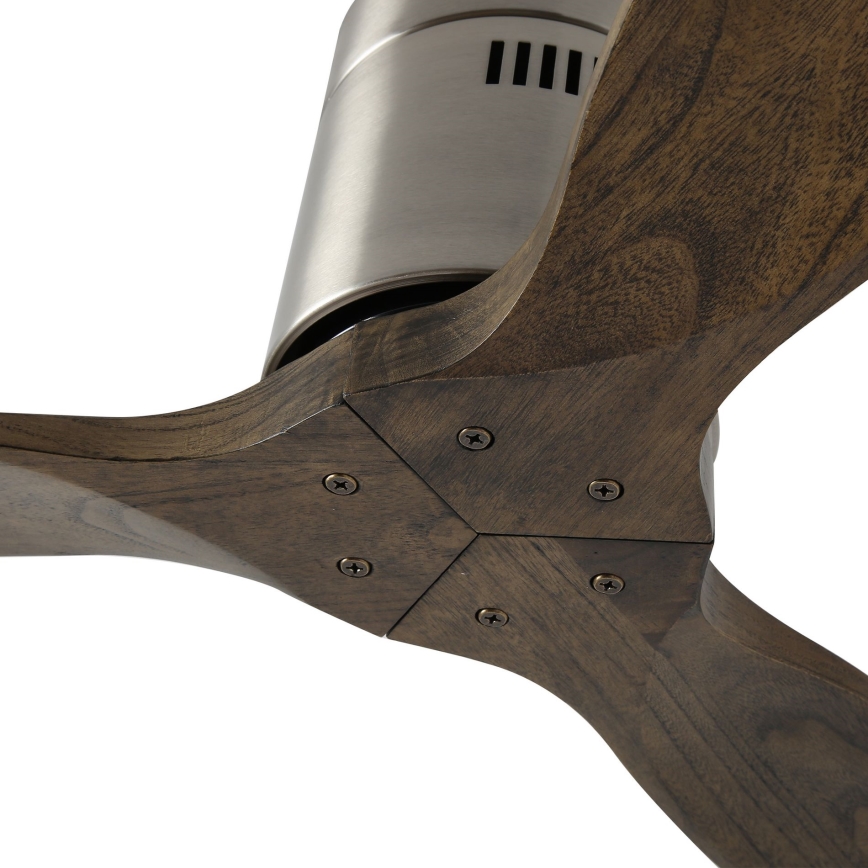 ZEVENTI - Stropni ventilator SPELLO Wi-Fi Tuya mat krom/hrast + Daljinski upravljalnik
