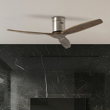 ZEVENTI - Stropni ventilator SPELLO Wi-Fi Tuya mat krom/hrast + Daljinski upravljalnik