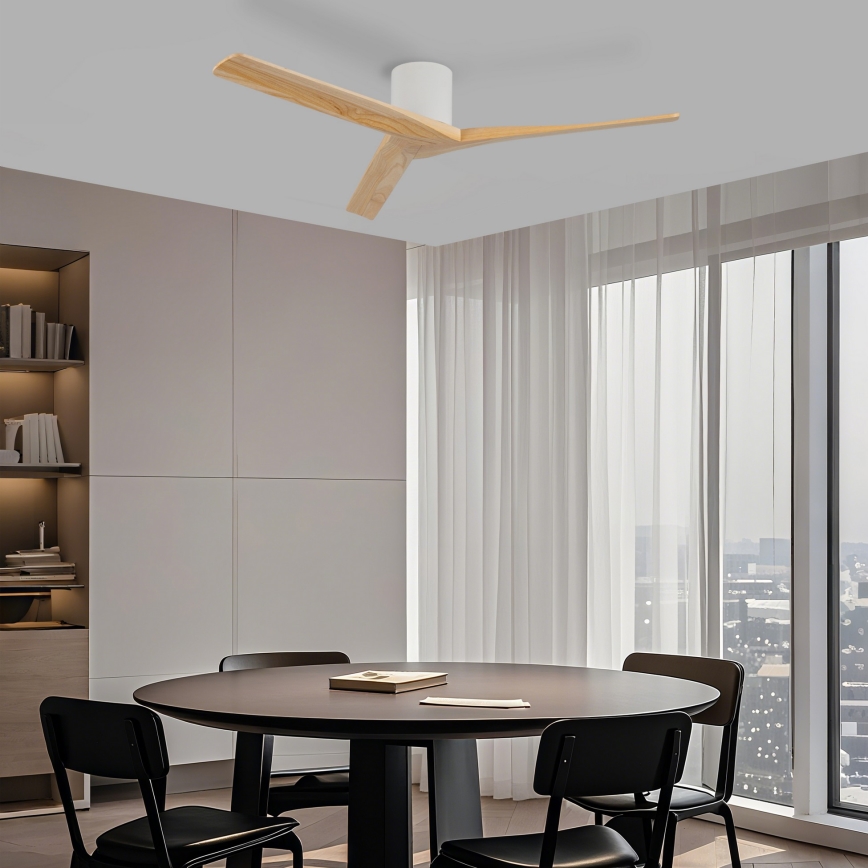ZEVENTI - Stropni ventilator VELLON Wi-Fi Tuya bela/paulovnija + daljinski upravljalnik