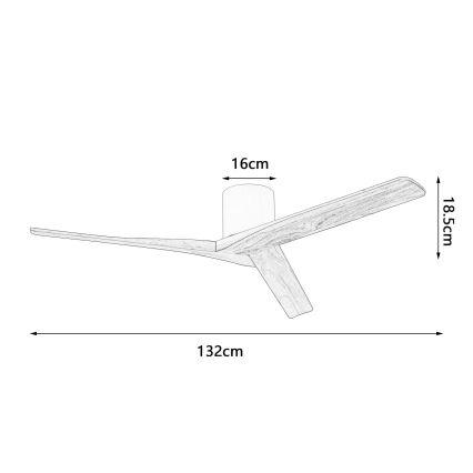 ZEVENTI - Stropni ventilator VELLON Wi-Fi Tuya črna/oreh + daljinski upravljalnik