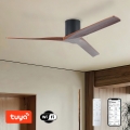 ZEVENTI - Stropni ventilator VELLON Wi-Fi Tuya črna/oreh + daljinski upravljalnik
