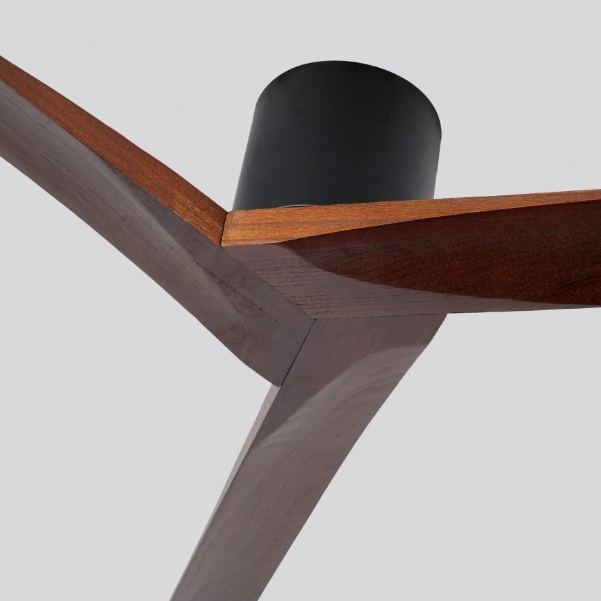 ZEVENTI - Stropni ventilator VELLON Wi-Fi Tuya črna/oreh + daljinski upravljalnik