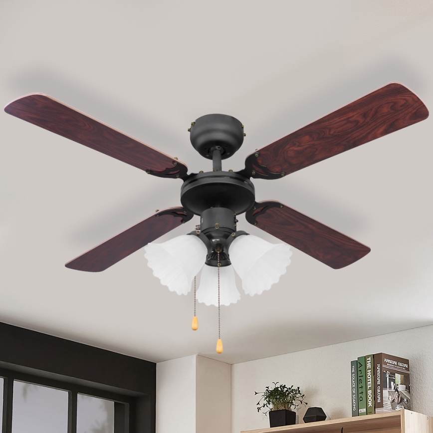 ZEVENTI - Stropni ventilator ZURRIOLA 3xE27/60W/230V