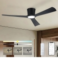 ZEVENTI - zatemljiv LED stropni ventilator AUREX LED/24W/230V 3000/4000/6000K Wi-Fi Tuya črne barve + daljinski upravljalnik