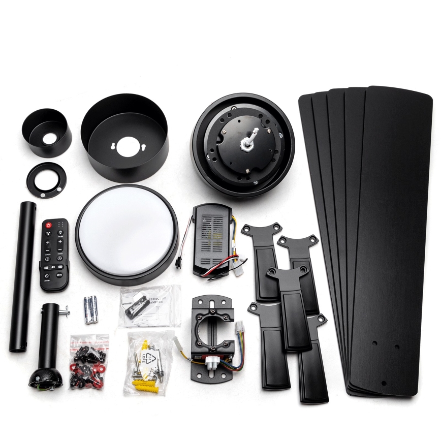 ZEVENTI - Zatemljiv LED stropni ventilator WAIKIKI LED/20W/230V 2700-6500K 132 cm črna + daljinski upravljalnik