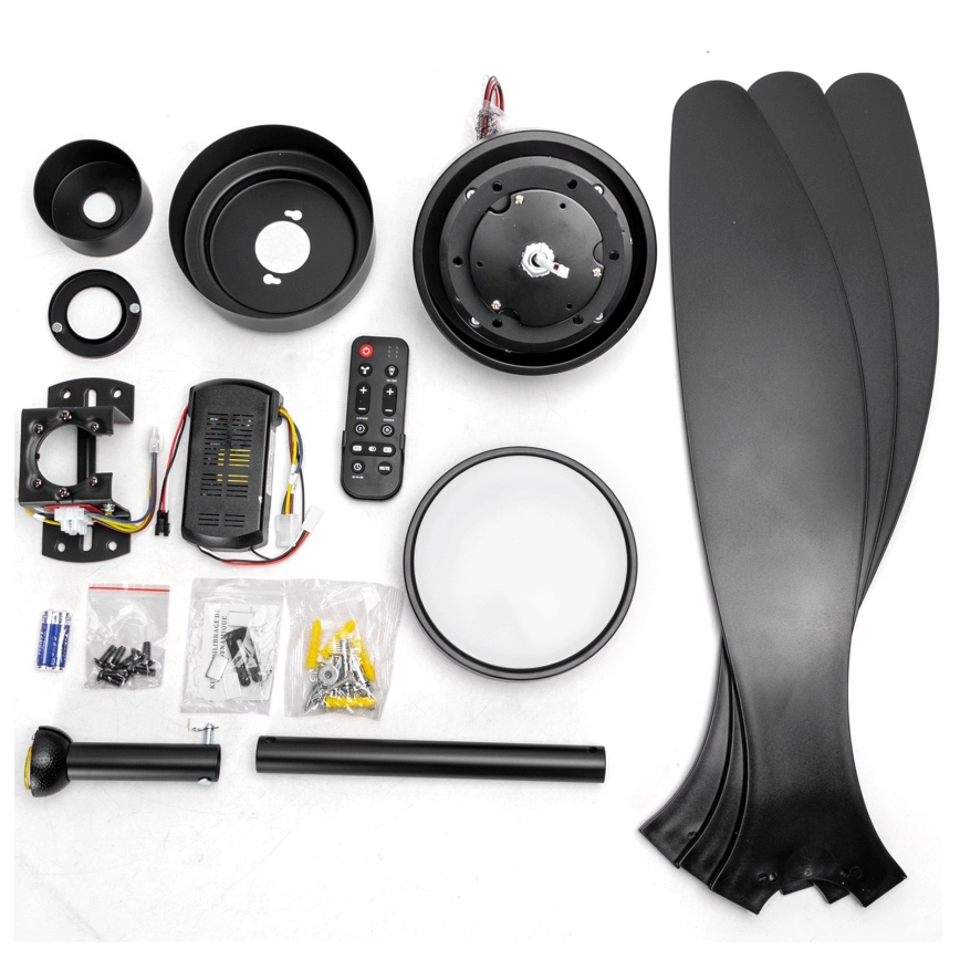 ZEVENTI - LED zatemljiv stropni ventilator ULUWATU LED/20W/230V 2700-6500K 132 cm črna + daljinski upravljalnik