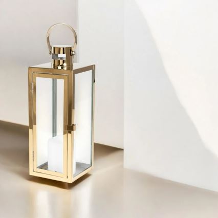 Zlata dekorativna lanterna 38 cm