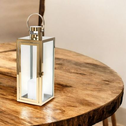 Zlata dekorativna lanterna 38 cm