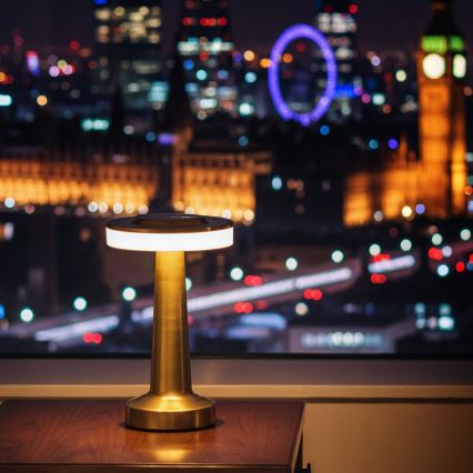 Zatemnjevalna polnilna namizna LED svetilka LONDON LED/2W/5V 2700K/4000K/6500K 400 mAh zlata