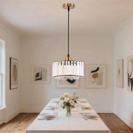 Zlati lestenec VETRO na kablu 1xE27/60W/230V