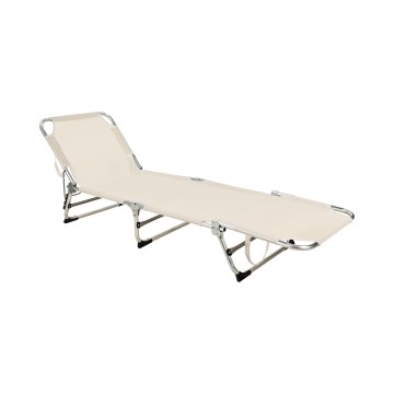 Zložljiv nastavljiv ležalnik SUNO 56x190 cm kremne barve