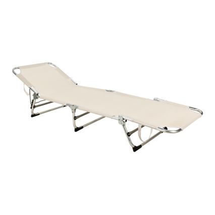 Zložljiv nastavljiv ležalnik SUNO 56x190 cm kremne barve