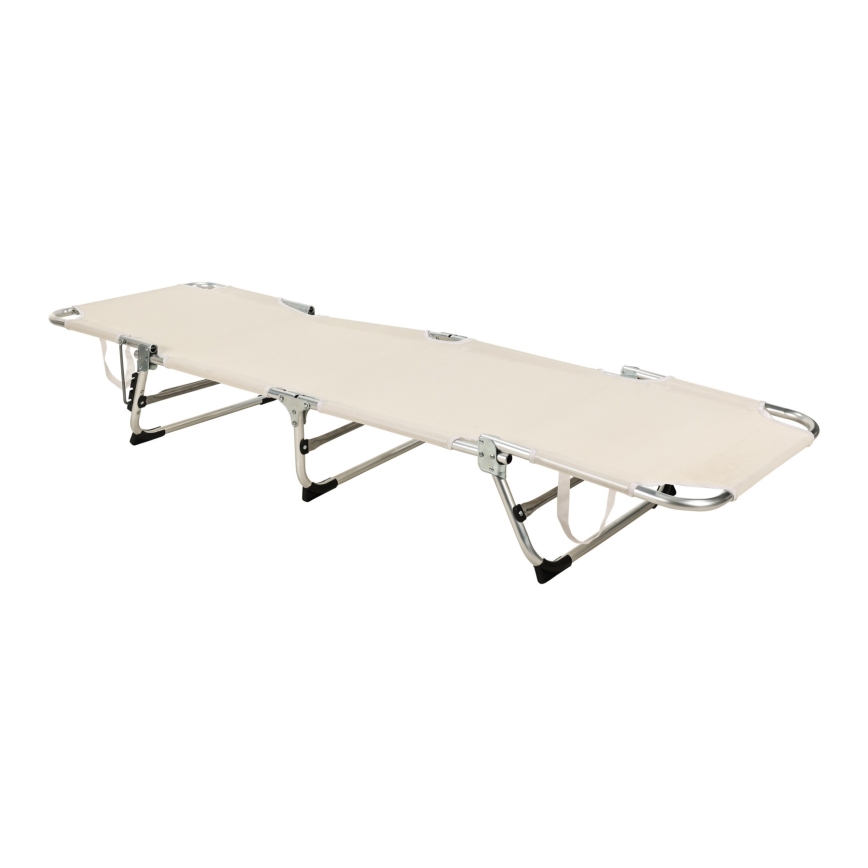 Zložljiv nastavljiv ležalnik SUNO 56x190 cm kremne barve