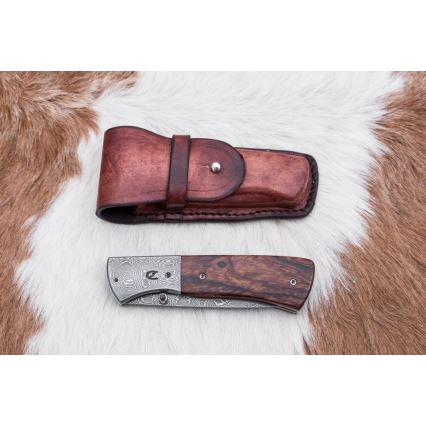Zložljiv nož iz damaščanskega jekla 8 cm ironwood