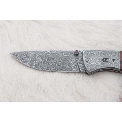 Zložljiv nož iz damaščanskega jekla 8 cm ironwood