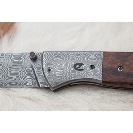 Zložljiv nož iz damaščanskega jekla 8 cm ironwood