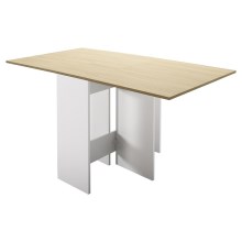 Zložljiva jedilna miza 75x140 cm rjava/bela
