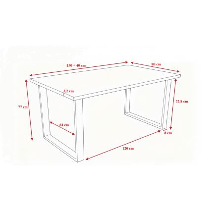 Zložljiva jedilna miza COLIN hrast sonoma