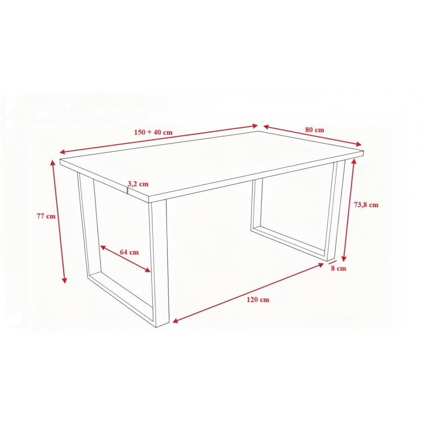 Zložljiva jedilna miza COLIN hrast sonoma