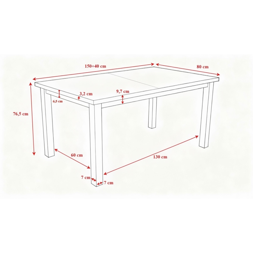 Zložljiva jedilna miza LIAM bela