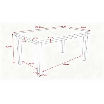 Zložljiva jedilna miza LIAM hrast