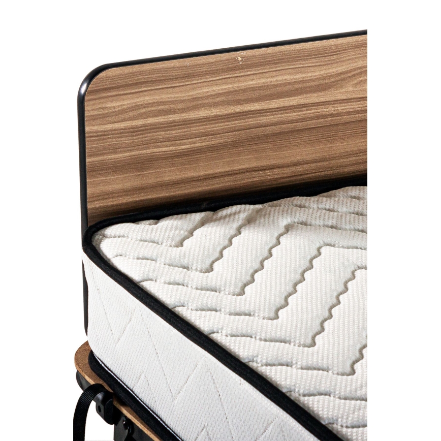 Zložljiva kovinska enojna postelja z vzmetnico HERON 80x190 cm bela