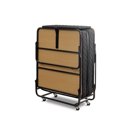 Zložljiva kovinska enojna postelja z vzmetnico HERON 90x204 cm, bela, nosilnost 120 kg