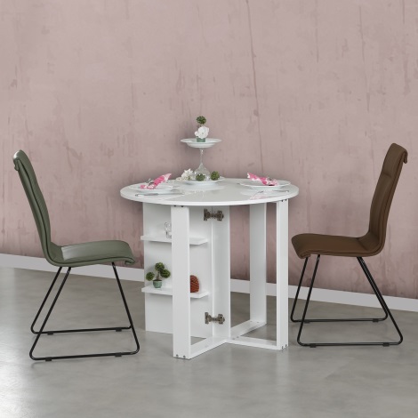 Zložljiva miza MIDDLE 77x90 cm bela
