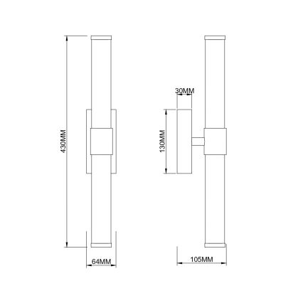 Zuma Line - LED stenska svetilka LED/8W/230V iz medenine