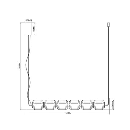 Zuma Line - LED lestenec na kablu LED/50W/230V, zlata barva