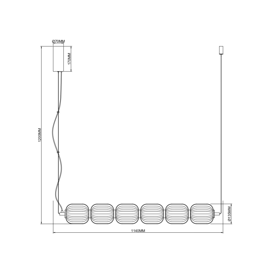 Zuma Line - LED lestenec na kablu LED/50W/230V, zlata barva
