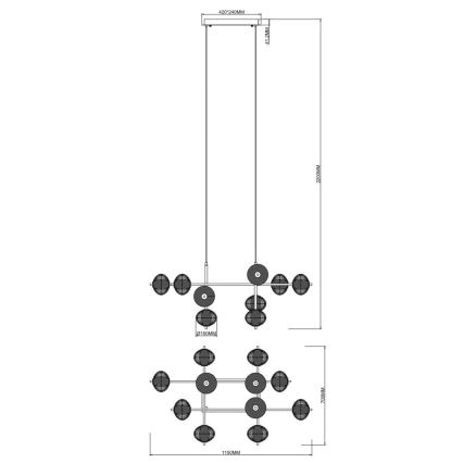 Zuma Line - LED lestenec na vrvici LED/63W/230V v zlati barvi