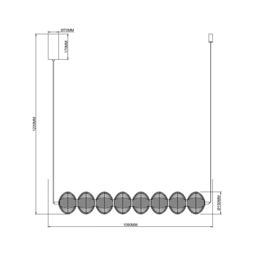 Zuma Line - LED lestenec na žici LED/50W/230V v zlati barvi