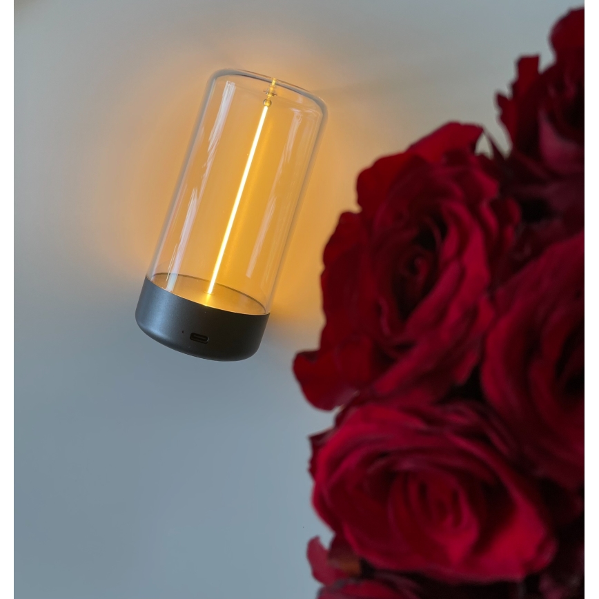 Zuma Line - LED Zatemnitvena polnilna namizna svetilka LED/0,5W/230V črna IP54