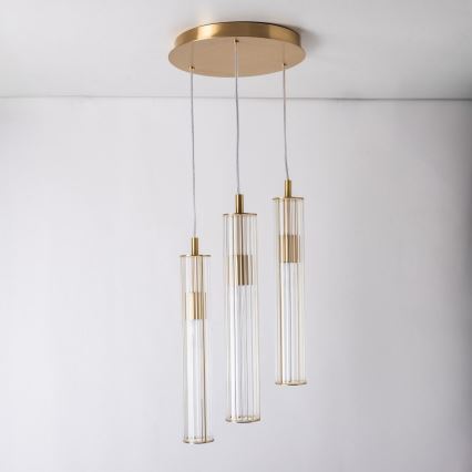 Zuma Line - Lestenec na žici 3xE14/7W/230V zlata