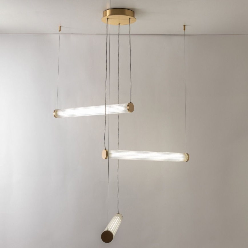 Zuma Line - LED zatemljiv lestenec na jekleni vrvici LED/64W/230V 2700-6500K zlati + daljinski upravljalnik