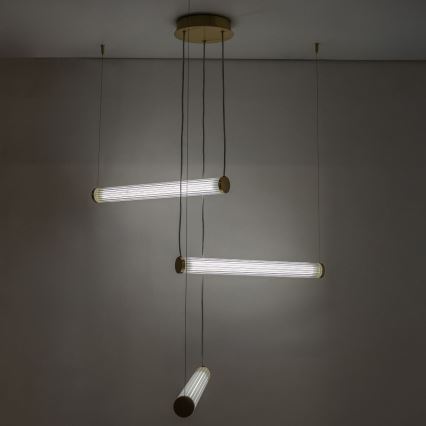 Zuma Line - LED zatemljiv lestenec na jekleni vrvici LED/64W/230V 2700-6500K zlati + daljinski upravljalnik