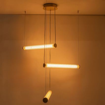 Zuma Line - LED zatemljiv lestenec na jekleni vrvici LED/64W/230V 2700-6500K zlati + daljinski upravljalnik