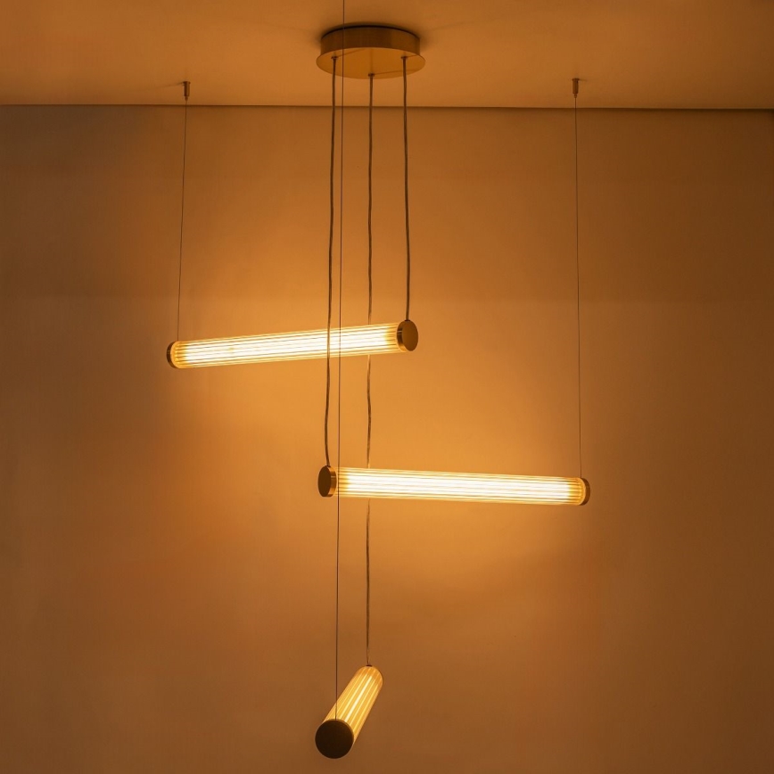 Zuma Line - LED zatemljiv lestenec na jekleni vrvici LED/64W/230V 2700-6500K zlati + daljinski upravljalnik