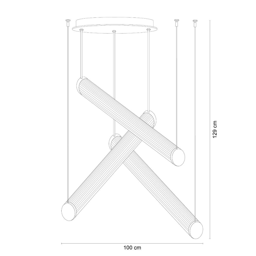 Zuma Line - LED zatemljiv lestenec na jekleni vrvici LED/64W/230V 2700-6500K zlati + daljinski upravljalnik