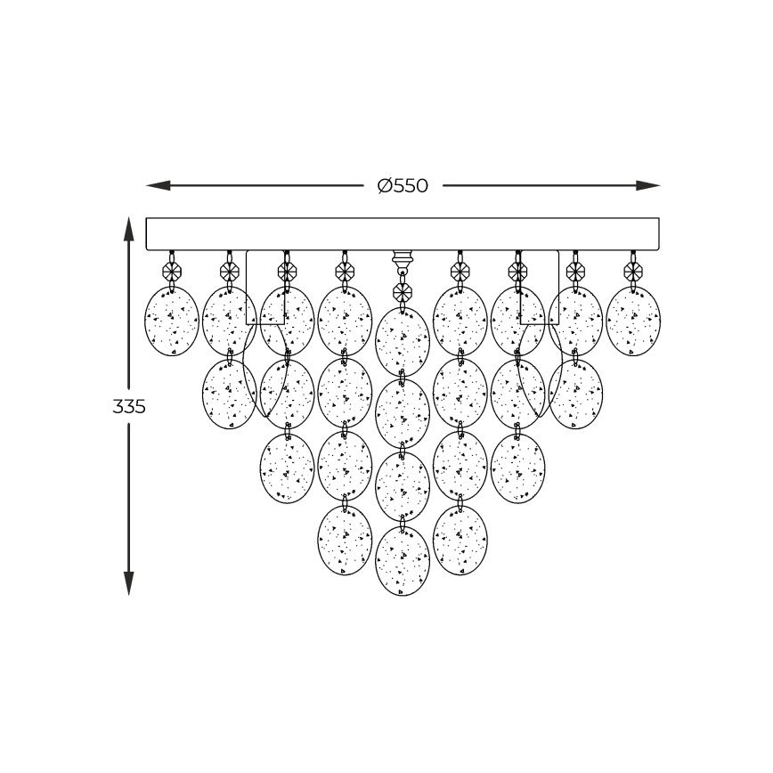 Zuma Line - Nadgradni lestenec 8xE14/40W/230V sijajni krom