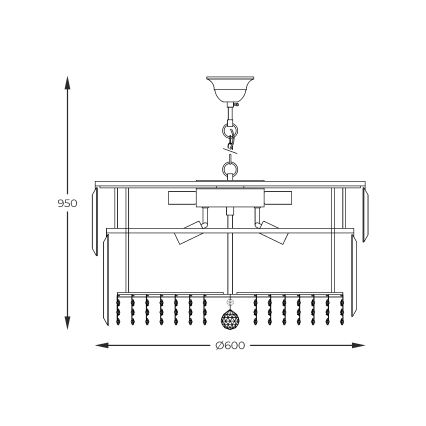 Zuma Line - Lestenec na verigi 16xE14/40W/230V pr. 60 cm zlata