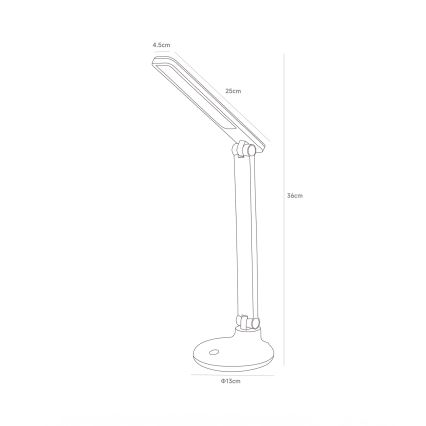 Zuma Line - LED Polnilna namizna svetilka LED/6W/1200 mAh 3000/4500/6000K CRI 90 bela